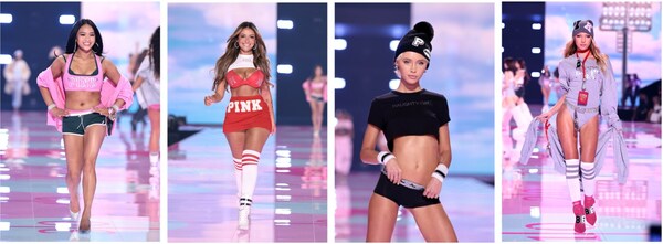 PINK Halftime Show 中场甜心秀--从左至右:Sunisa Lee,Gabriela Moura,Iris Law,Lila Moss